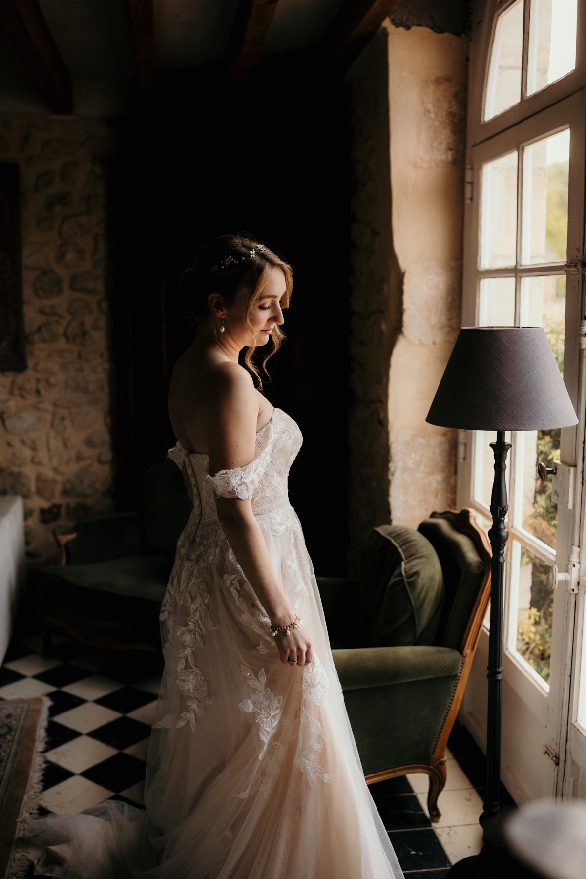 Mariage au Château Courcelles Le Roy robe de mariée